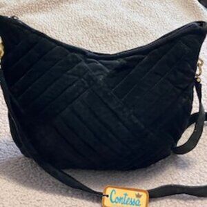 Suede Leather Hobo handbag by Contessa  Vintage